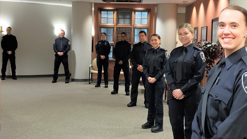 Windsor police introduced two new deputy chiefs and eight new cadets to the force on Monday, April 20, 2020. (Courtesy Windsor police)