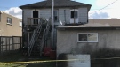 Damage following an apartment fire in Simcoe, Ont. is seen Tuesday, April 21, 2020. (Sean Irvine / CTV London) 