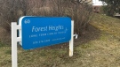 A class-action lawsuit has been filed against long-term care provider Revera over COVID-19. The sign outside of one of its facilities, Forest Heights Revera Long-Term Care, is seen here. (Dan Lauckner / CTV Kitchener)