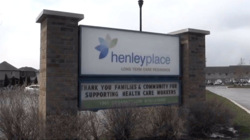 Henley Place long-term care home in London, Ont. is seen on Tuesday, April 21, 2020. (Bryan Bicknell / CTV London)