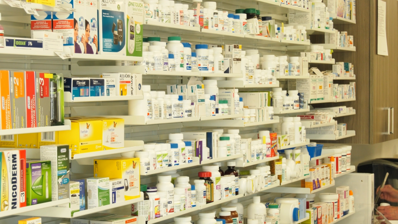Prescription drugs at a pharmacy. (File) 