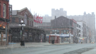 Snow in the ByWard Market April 21, 2020. (James O'Grady / CTV News Ottawa)