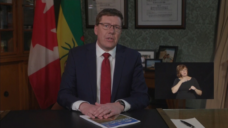 Premier Scott Moe addresses Saskatchewan on April 22, 2020