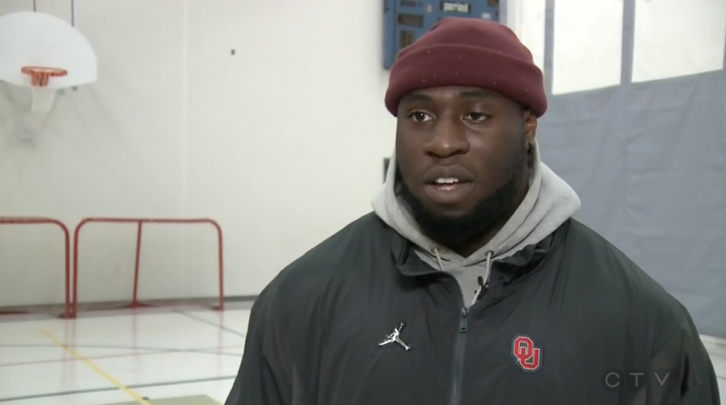 Neville Gallimore, seen here at his former Ottawa high school in 2019, has been drafted by the NFL's Dallas Cowboys. (CTV News Ottawa)