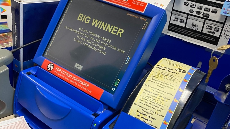 A lottery machine at the Ultramar in Stayner reads Big Winner. (Supplied)