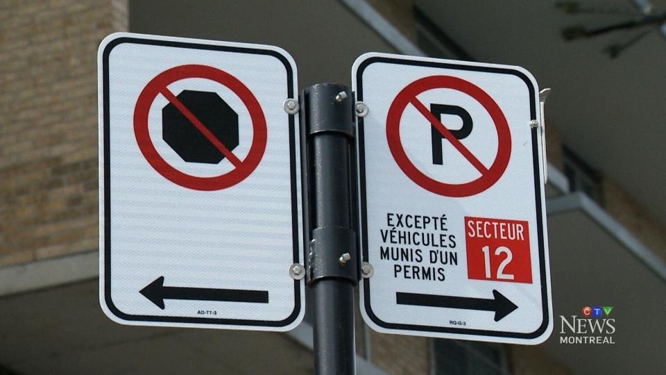 Montreal parking sign