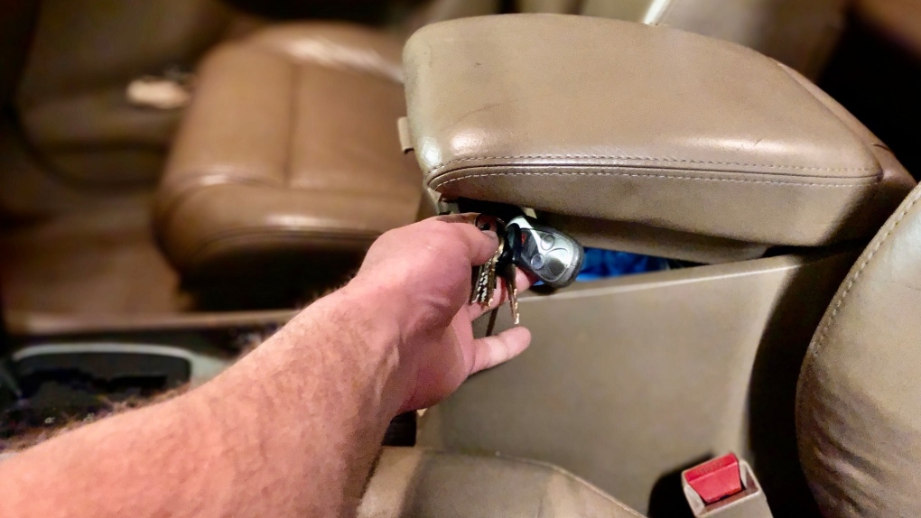 Spare keys in car