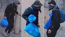 Three photos provided by Vancouver police show the suspect in a hate crime in April 2020. 