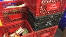 Crates of food at the Regina Food Bank are seen in this file image. (Gareth Dillistone/CTV News)