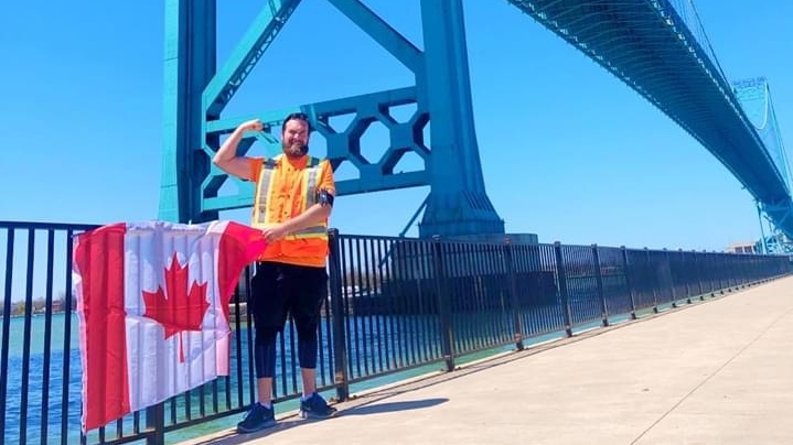 Josh Horan runs a 32-kilometer run in Belle River on Friday May 1, 2020 (Source: Josh Horan)