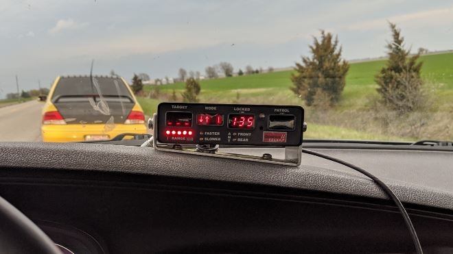 The officer says the man was driving 135km/hr in a posted 80km/hr zone in Chatham-Kent, Ont. (Courtesy Chatham-Kent police)