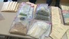 Police display some of the drugs seized in a late Monday, Sept. 28, 2009 raid on a condo in the area of Lakeshore Blvd. and Bathurst St.