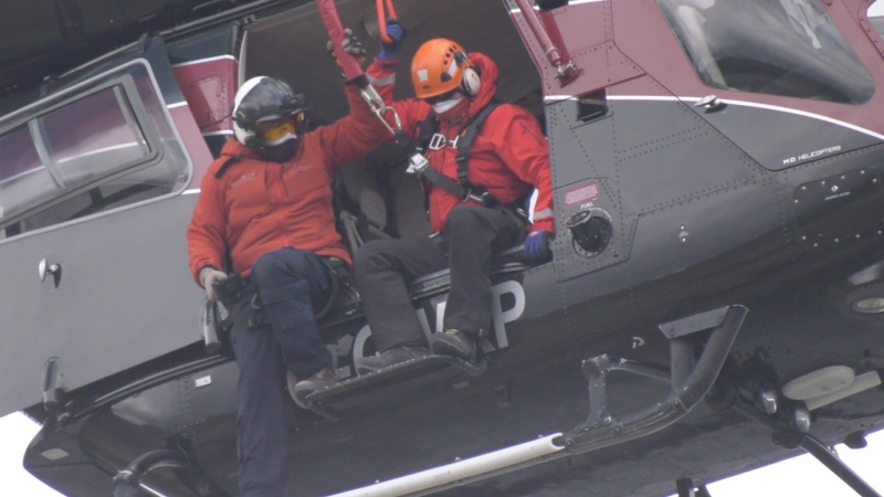 Eight volunteers with the Comox Valley and Campbell River search teams took part in the training at Comox Lake. (CTV News)