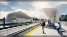 Artist rendering of the design of an at-grade station on Calgary's Green Line (City of Calgary)