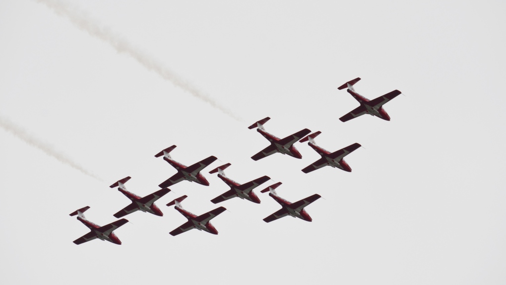 Snowbirds fly by Barrhaven