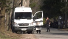 The Grey Bruce Ontario Provincial Police investigate in Meaford after human remains are located, Thurs., May 7, 2020. (Roger Klein/CTV News)