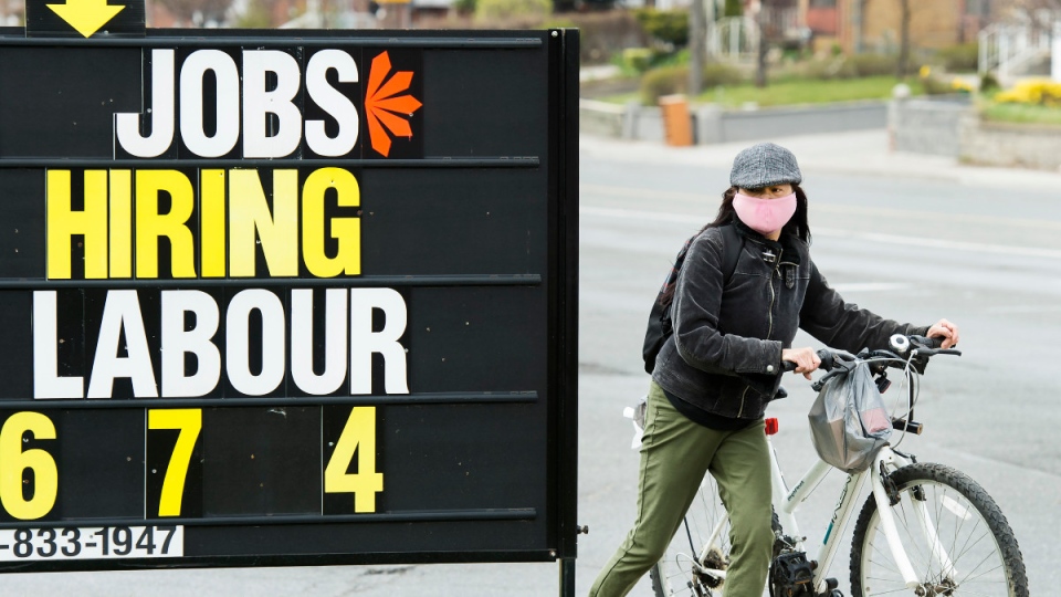 A jobs advertisement sign in Toronto