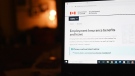 The employment insurance section of the Government of Canada website is shown on a laptop in Toronto on April 4, 2020. THE CANADIAN PRESS/Jesse Johnston