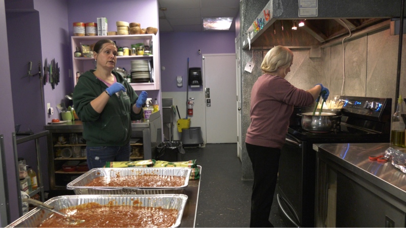Spaghetti and "meatballs" by Northern Lights Fauxmagerie are on the menu tonight at the Lord's Kitchen.  The eatery is taking part in a community-driven partnership to ensure no one goes hungry during the COVID0-19 pandemic. May 9/2020 (Lydia Chubak/CTV News northern Ontario)