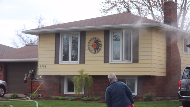 Windsor firefighters were called to the 9700 block of Osborn Crescent in Windsor, Ont., on Monday, May 12, 2020. (Courtesy OnLocation / Twitter)
