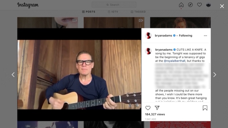 An instagram 'rant' by Bryan Adams about COVID-19.
