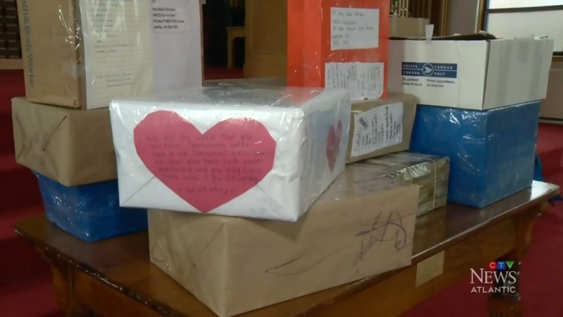 A Nova Scotia woman is collecting care packages for the 250 Canadian Forces members aboard HMCS Fredericton.