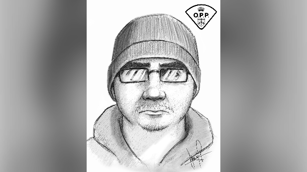 Suspect sketch released by OPP for a sexual assault investigation. (May 13, 2020)