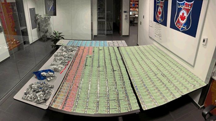 LaSalle police seized 700 grams of cannabis marijuana and $14,070 in cash. (Courtesy LaSalle police)