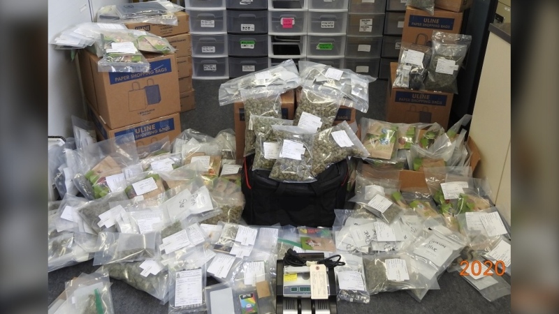 Edmonton police seized thousands of dollars worth of cannabis from three homes on May 6, 2020. (Edmonton Police Service)