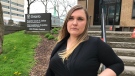 Carolyn Crankshaw outside the courthouse in Windsor, Ont., on Friday, May 15, 2020. (Michelle Maluske / CTV Windsor)
