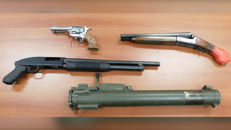 A "spent anti-tank weapon" was among the items RCMP say were seized during a drug investigation.  