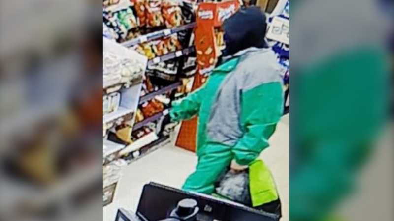 Security camera photo of a convenience store robbery suspect (courtesy Windsor Police Service)