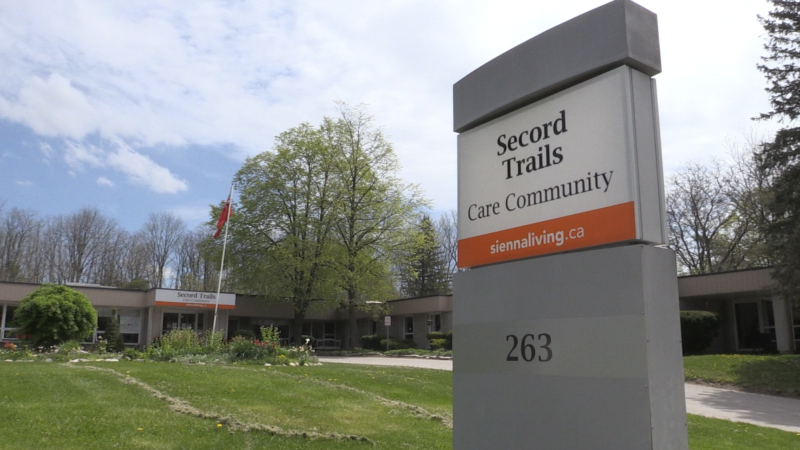 Secord Trails, a long-term care home in Ingersoll, Ont. is dealing with a COVID-19 outbreak, Friday, May 22, 2020. (Bryan Bicknell / CTV London)
