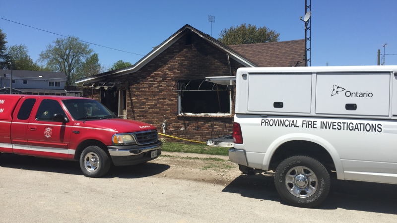 An investigation is underway following a fatal fire in Erieau, Ont. on Tuesday, May 26, 2020. (Bryan Bicknell / CTV London)