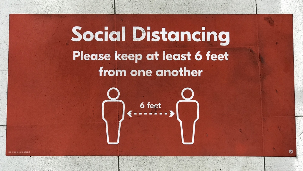 Physical distancing sign