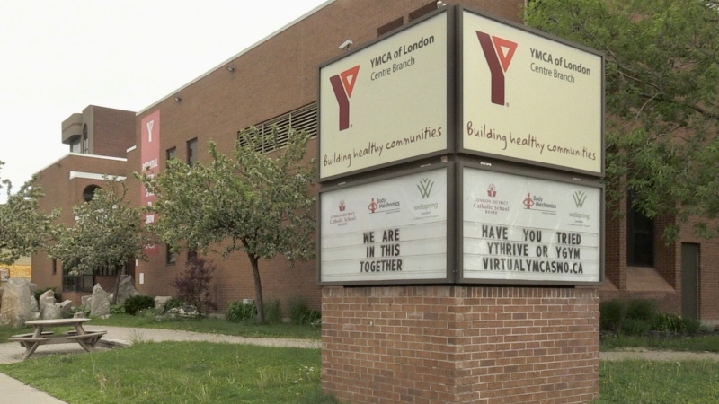 The YMCA branch in downtown London, Ont. is seen Wednesday, May 27, 2020. (Jim Knight / CTV London)