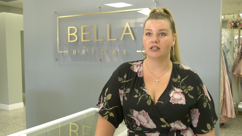 Brittany Belanger, owner of Bella Bridal on Erie Street in Windsor Ont., on Wednesday May 27 2020 (Bob Bellacicco/CTV Windsor) 