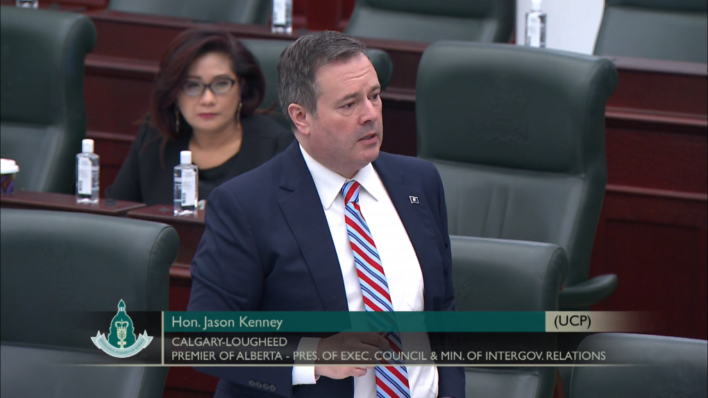Premier Jason Kenney in the legislature, May 27