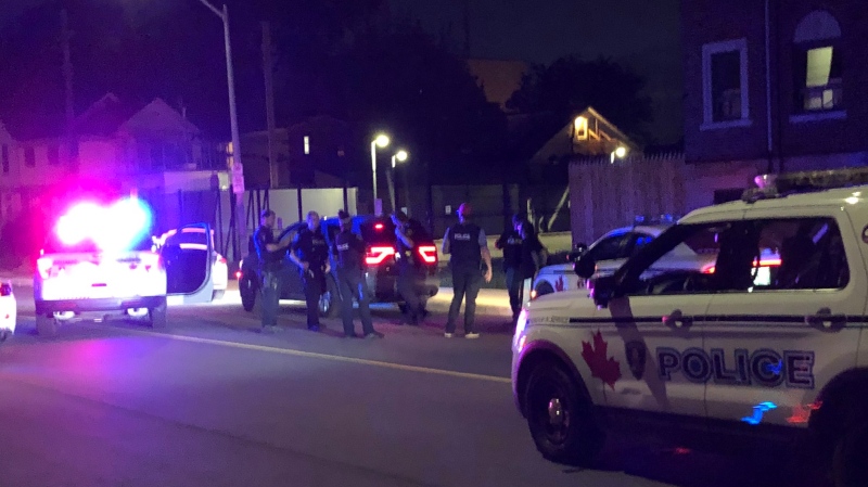 Officers responded for a possible shots fired call in the area of Elm Avenue and University Avenue West in Windsor, Ont., on Tuesday, May 26, 2020. (Gord Bacon /AM800 News)