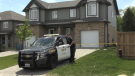 An OPP cruiser is at the scene of a sudden death in Thorndale, Ont. on Wednesday, May 27, 2020. (Jim Knight / CTV London)