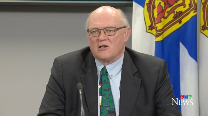 Dr. Robert Strang, Nova Scotia's chief medical officer of health, provides an update on COVID-19 during a news conference in Halifax on May 29, 2020.