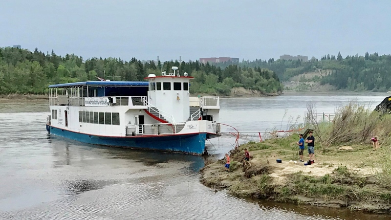 The Edmonton Riverboat is docked at Whitemud Park. (Sean Amato/CTV News Edmonton)