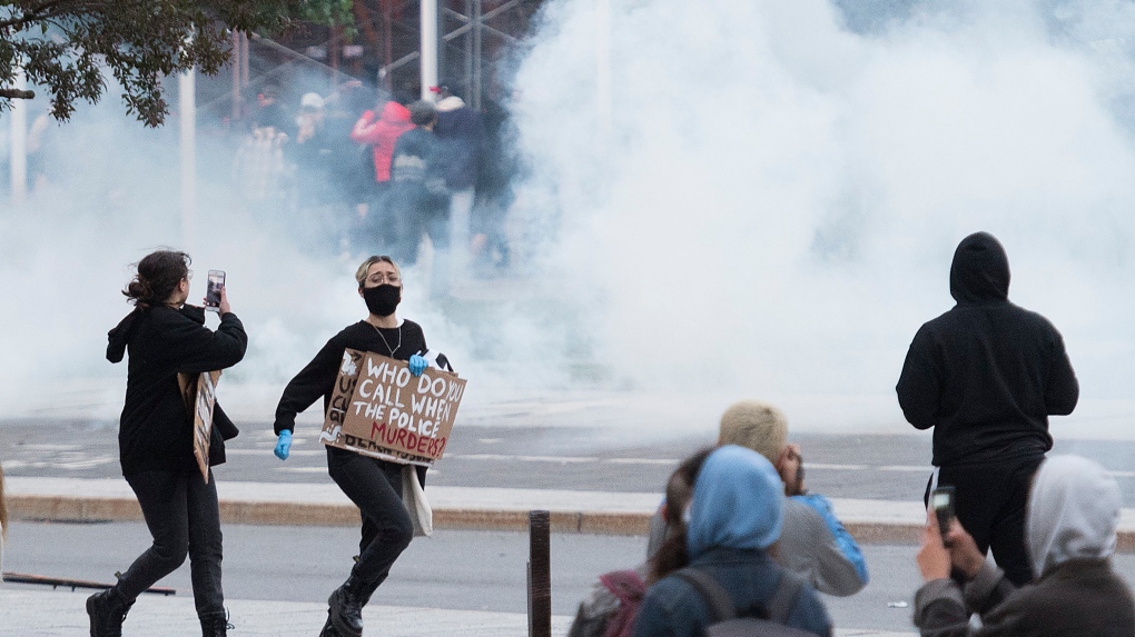 Police protest in Montreal