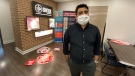 Ottawa Print Services C.E.O. Hamed Zadeh now produces safety stickers and protective barriers in a switch from his previous services. June 1, 2020. Ottawa, ON. (Tyler Fleming / CTV News Ottawa) 