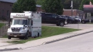 An OPP command centre was set up in Walkeron, Ont. during an incident on Thursday, June 4, 2020. (Scott Miller / CTV London) 