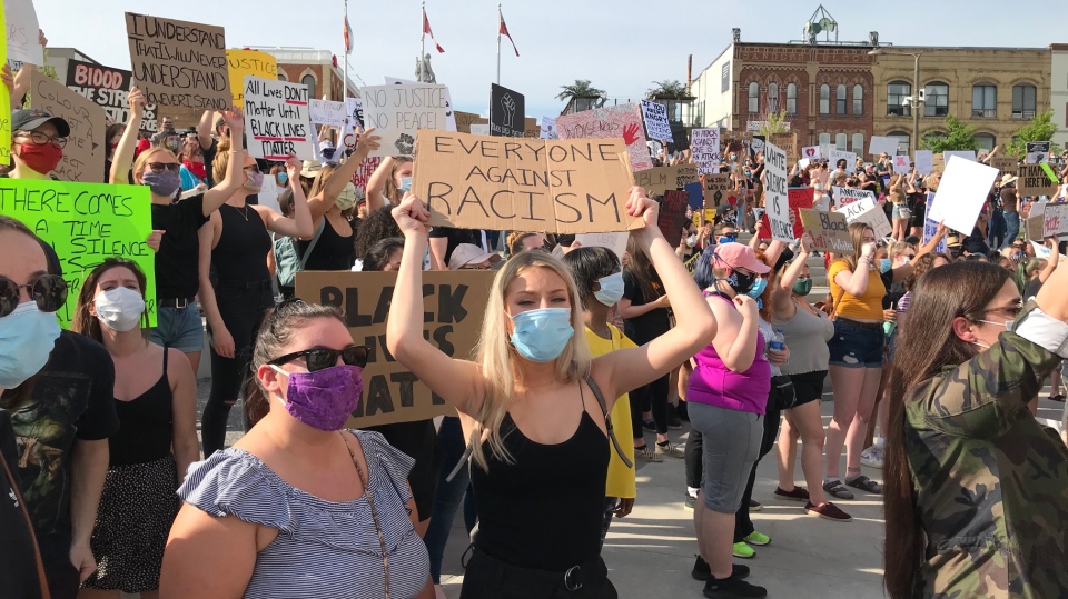 Hundreds march in 'Justice for Black Lives' rally in Barrie | CTV News
