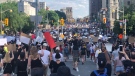'No Peace Until Justice' marchers head down Elgin Street. This is just some of the crowd. There are many thousands of people here. (Michael Woods/CTV Ottawa)