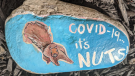 A painted rock describing feelings of COVID-19 (Source: Kindness Rocks London, ON)