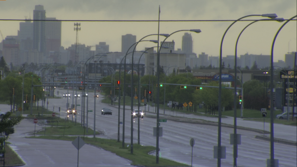 Edmonton street, rain