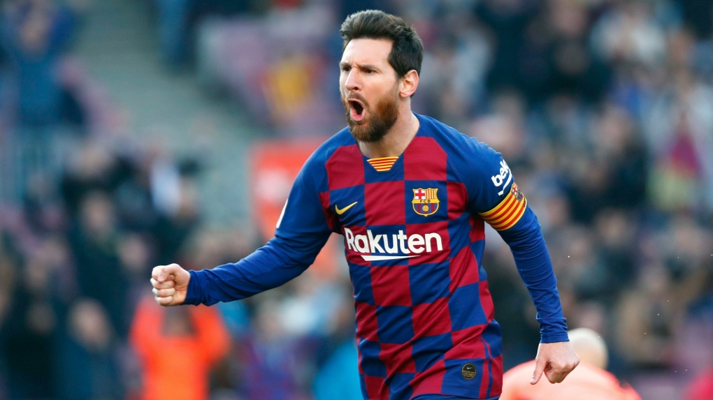 Lionel Messi celebrates a goal